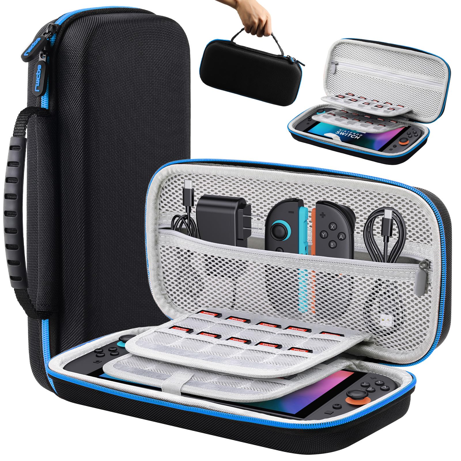 Lmcpa Funda para Consola Nintendo Switch 2 2025, Bolsa de Viaje con 20 Cartuchos de Juego, Estuche Rígido Portátil Protector para Consola 2025 Nintendo Switch 2 Accesorios,
