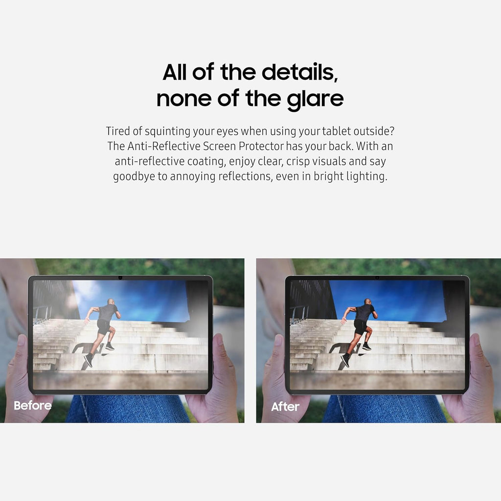 Samsung Galaxy Tab S10 FE+ Anti-Reflective Screen Protector for Galaxy Tab S10 FE+, Attachable Coating, Transparent