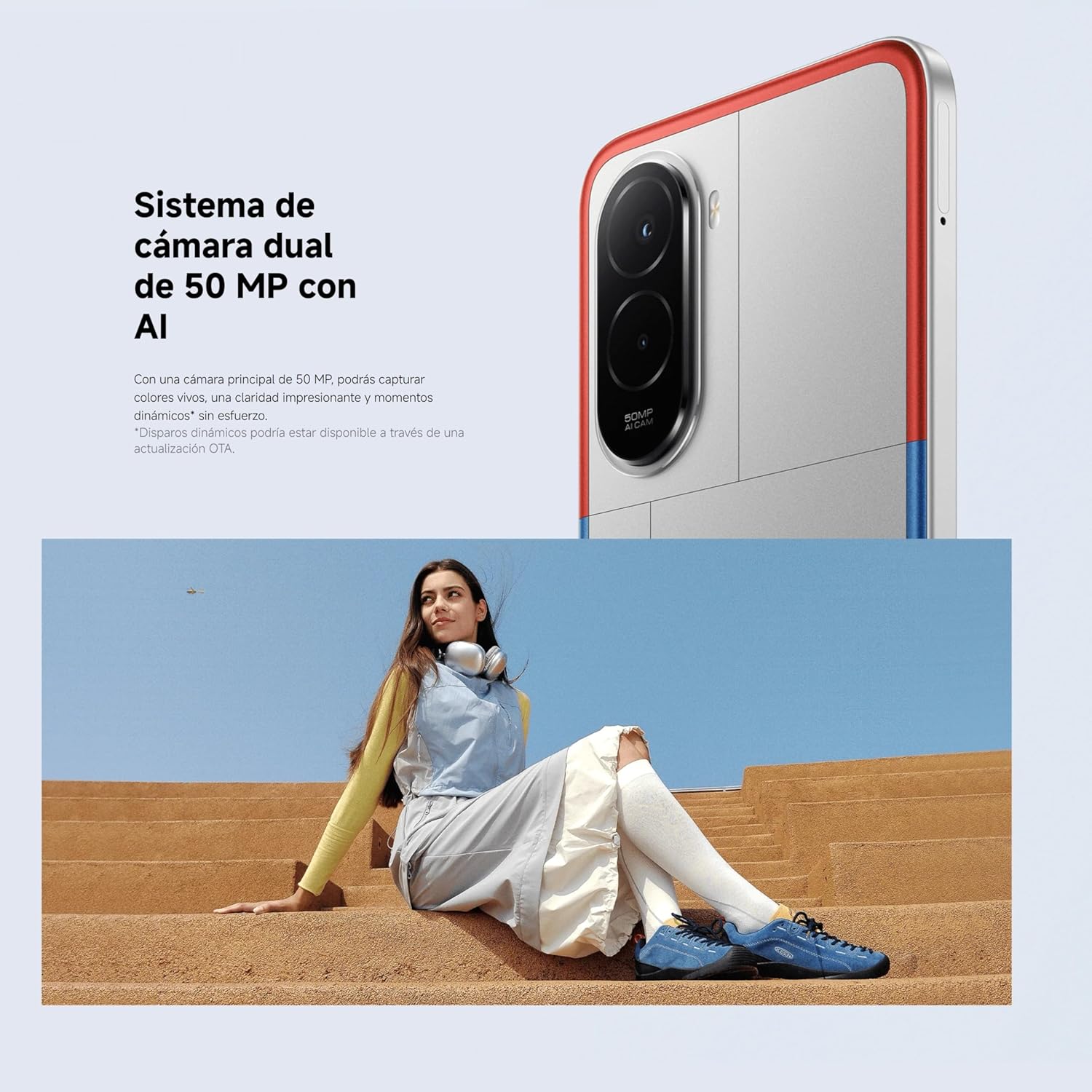 XIAOMI POCO M7 - Smartphone de 8+256GB, Cámara Dual de 50MP con AI, Pantalla inmersiva de 6,9” FHD+, Snapdragon 685, Carga rápida de 33W y Reversible de 18W, Cargador no Incluido, Plata (Versión ES)