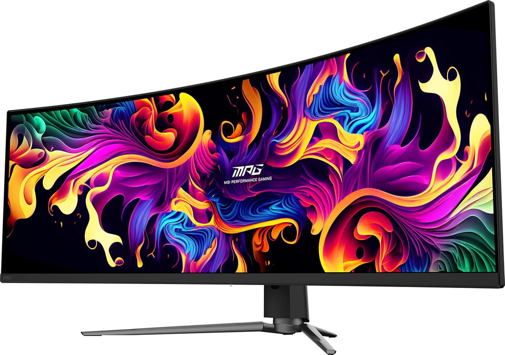 MSI MPG 491CQPX QD-OLED Monitor curvo de jogos de 49" DQHD, 1800R, 5120 x 1440 Quantum Dot OLED painel, 240 Hz/0,03 ms, 99% DCI-P43, ecrã HDR True Black 00, KV. M/Preto