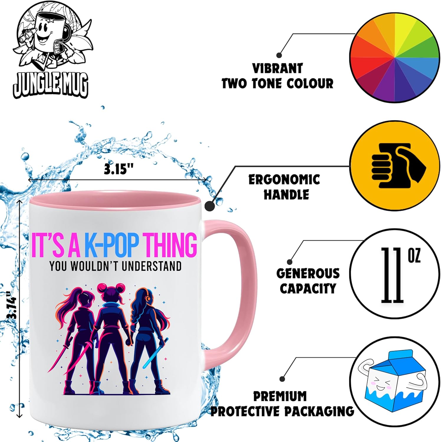 kpop Caneca de anime com texto "It's a Kpop Thing" | Ideia de presente divertida para fãs de anime | Caneca de merchandising Kpop para escritório ou escola |