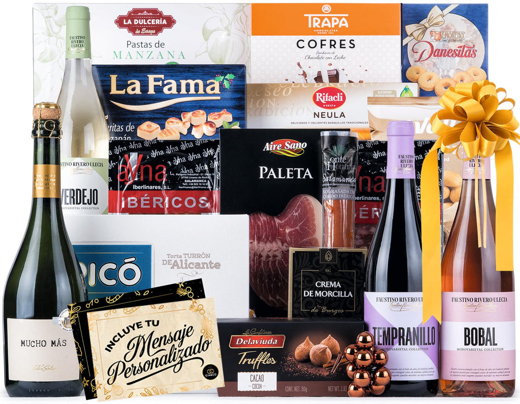 Gourmet Christmas Basket 2025 (Lot 201) · With Wine, Brut, Sweets and Sausages · Includes Customizable Card · Corporate, Family or Personal Gift · Ideal to Surprise This Christmas