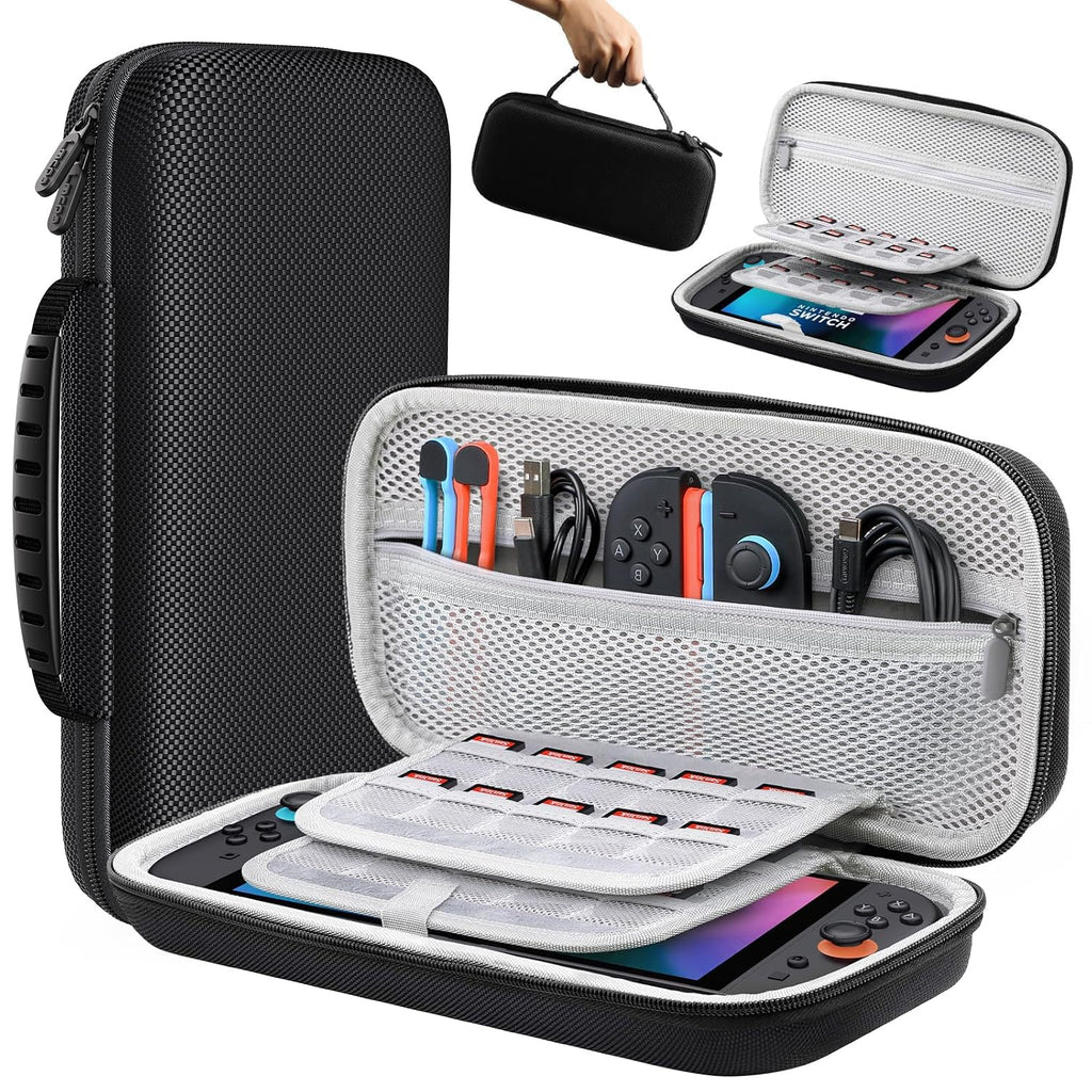 Lmcpa Funda para Consola Nintendo Switch 2 2025, Bolsa de Viaje con 20 Cartuchos de Juego, Estuche Rígido Portátil Protector para Consola 2025 Nintendo Switch 2 Accesorios,