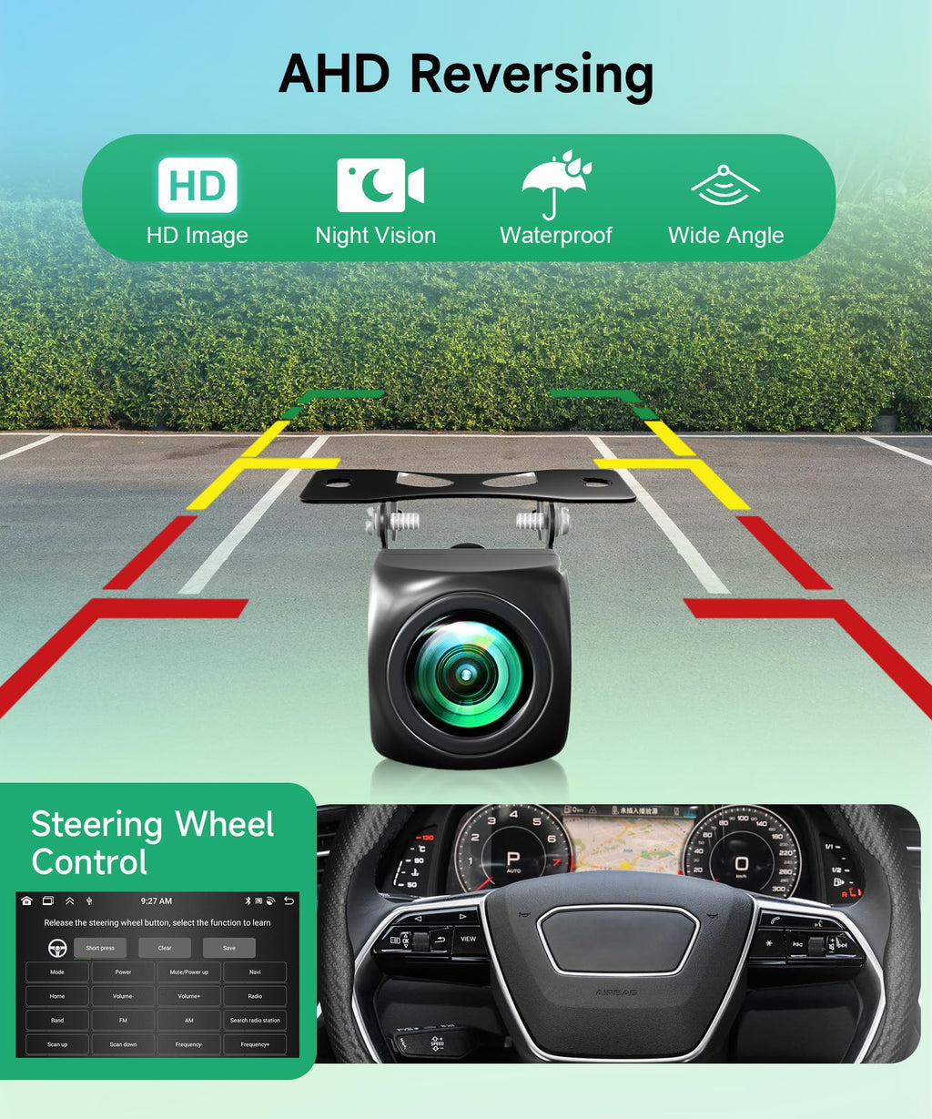 2G+64G Wireless Carplay Android Car Radio for Renault Dacia Logan 2 Sandero B52 2012-2019 9 Inch Radio with Android Auto Navi GPS WiFi Mirror Link Bluetooth FM/RDS/Dab/SWC Rear Camera