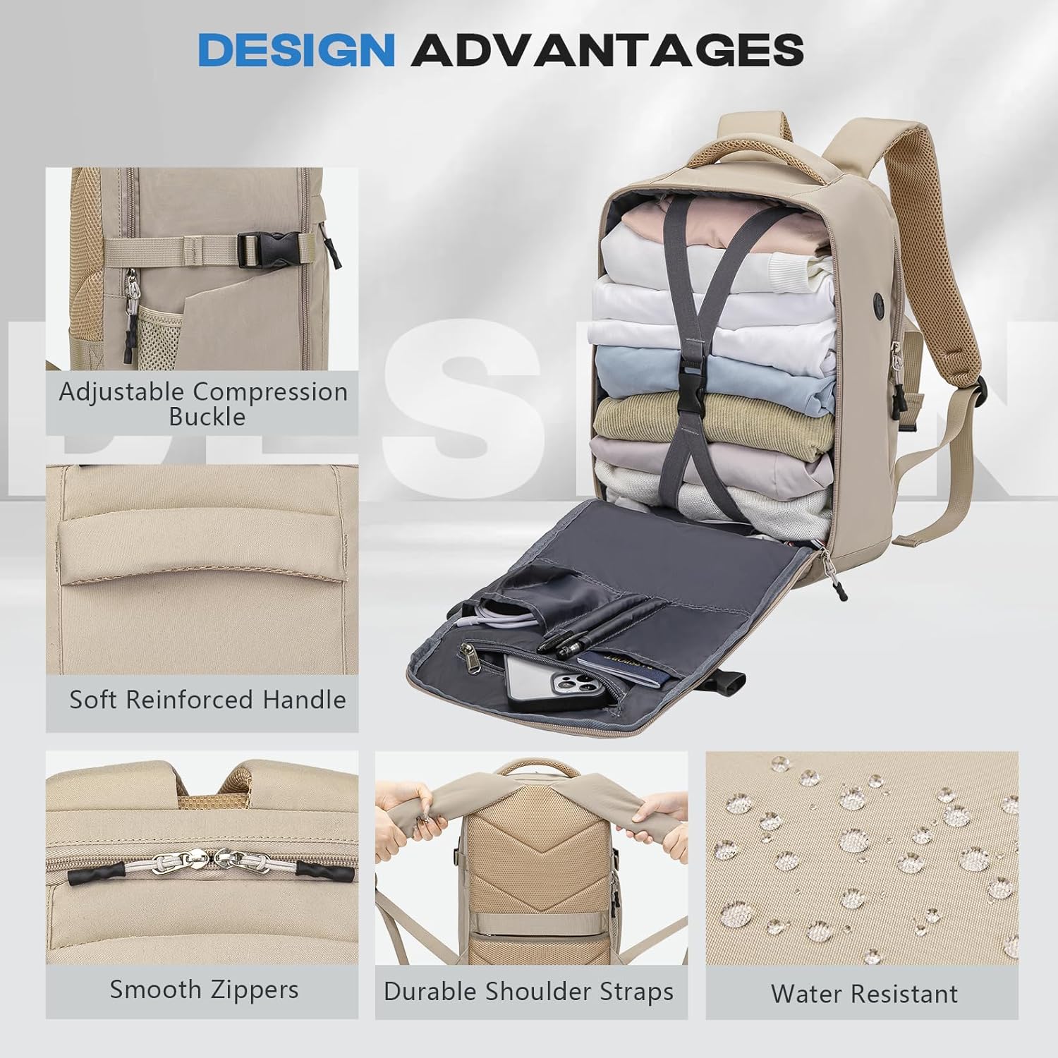 Mochila Viaje Cabina Avion 40x20x25 Mochila 40x30x20 para Ryanair Wizz Air Vueling Easyjet Equipaje de Mano Bolsa Antirrobo Resistente Al Agua