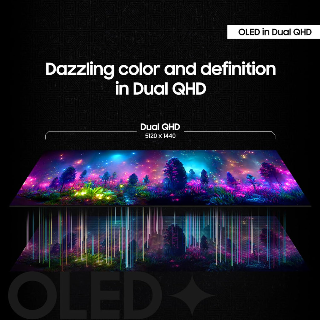 Samsung 49" Odyssey OLED G9 (G91SD) Dual QHD QD-OLED G-Sync Compatible Curved Gaming Monitor, 144Hz, 0.03ms, AMD FreeSync Premium Pro, Ergonomic Stand, 3 Year Warranty, LS49DG910SNXZA, 2024