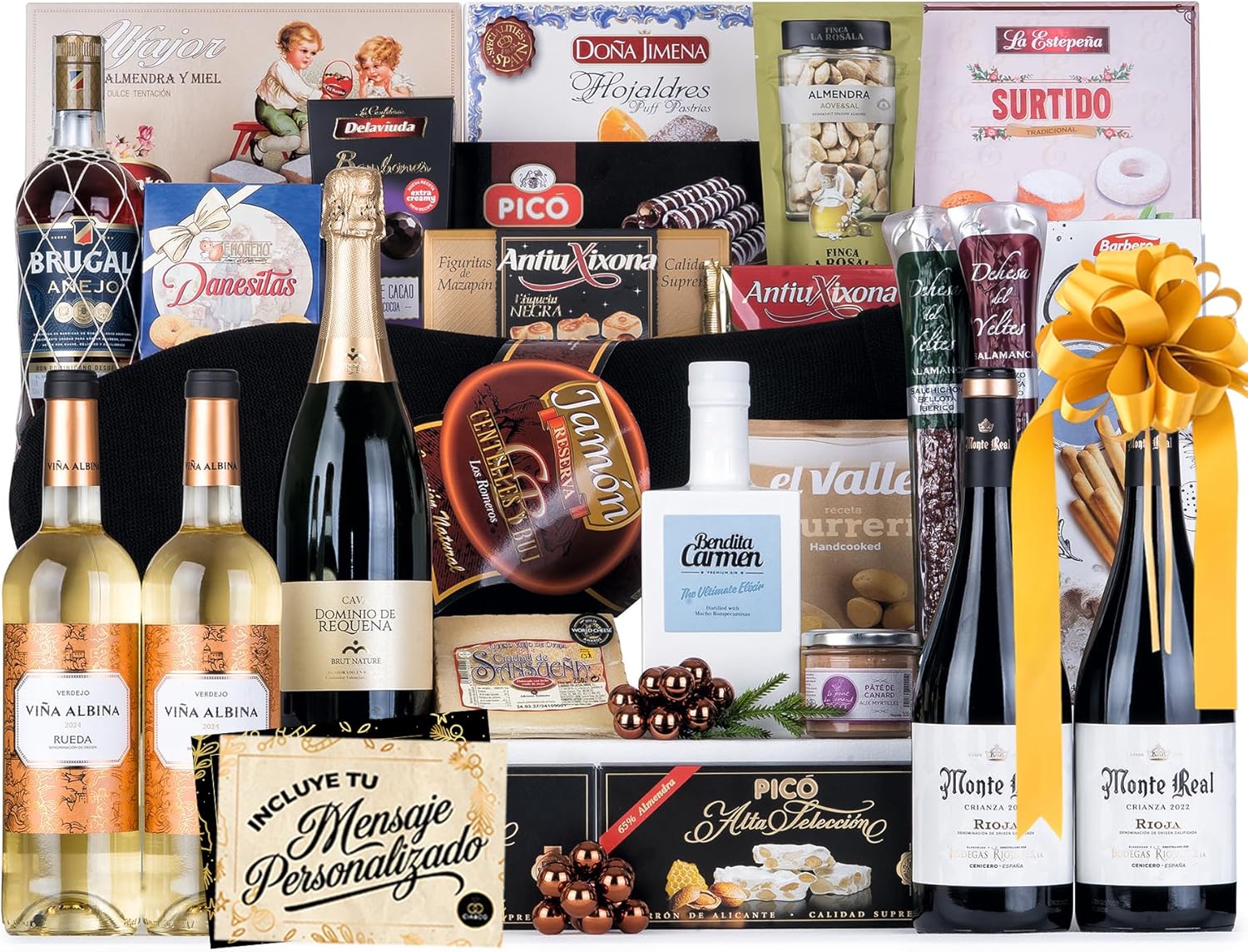 Cesta de Natal com presunto Gourmet 2025 (lote 309) · com presunto de reserva, vinho, cava pagamento, rum, doces selecionados e cartão personalizável, presente corporativo, familiar ou pessoal ideal