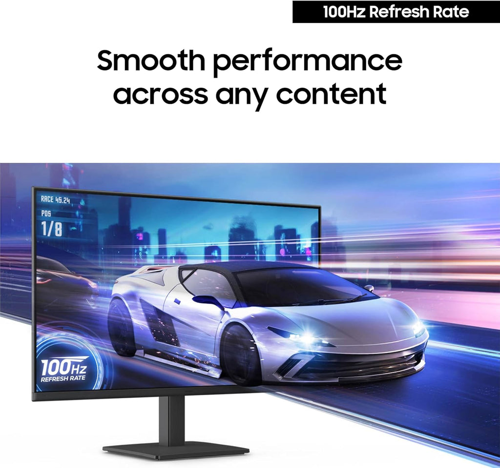 Samsung 24" (S30GD) Essential Monitor with IPS Panel and Tilt Only Stand, 100Hz Refresh Rate, Ergonomic Design, Advanced Eye Care, Game Mode, LS24D304GANXZA