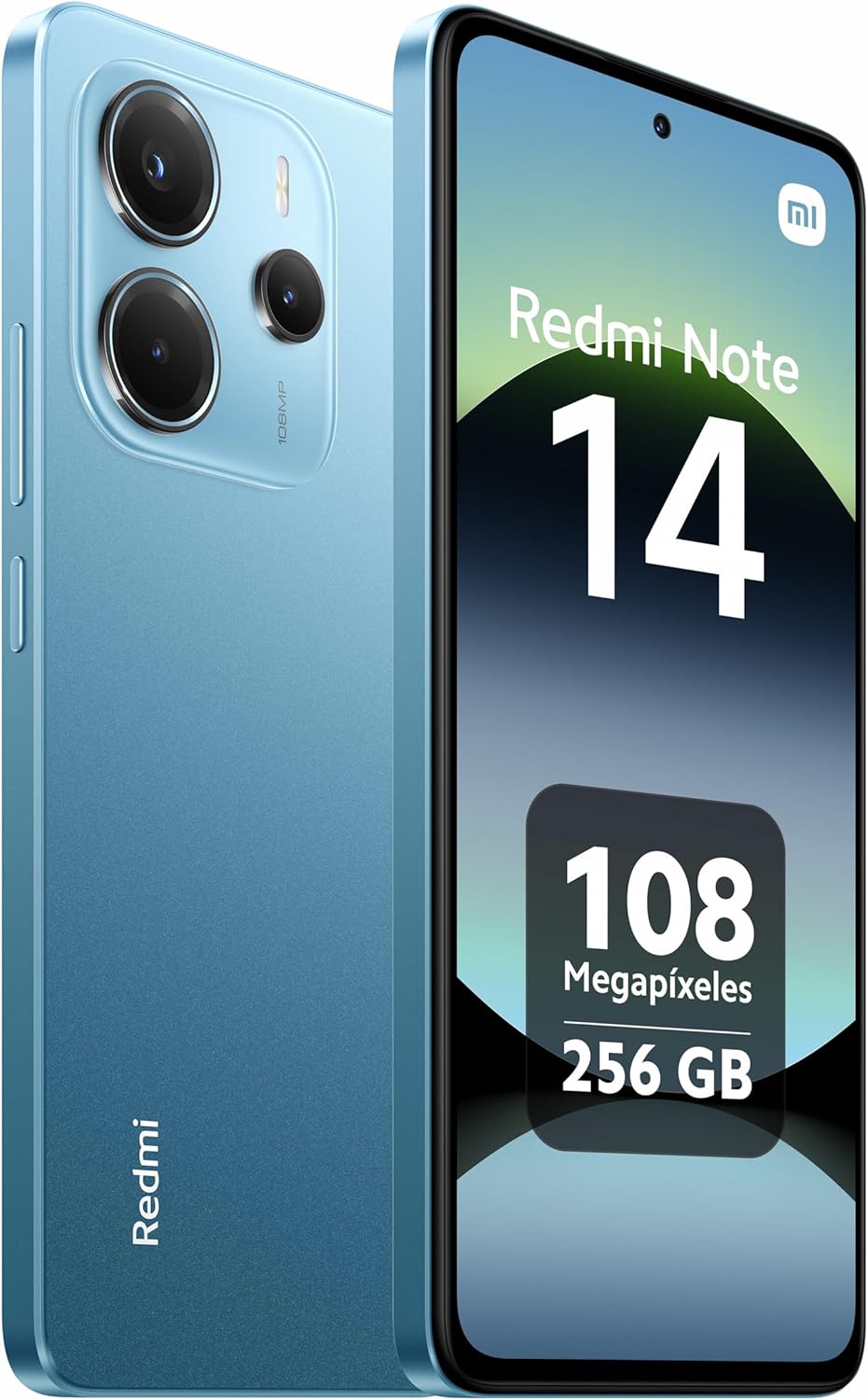 XIAOMI Redmi Note 14 - Smartphone de 8+256GB, Pantalla de 6.67" AMOLED FHD+ 120Hz, MediaTek Helio G99-Ultra, cámara de 108MP, TurboCharge 33W, 5500 mAh, Cargador no Incluido, Azul (Versión ES)