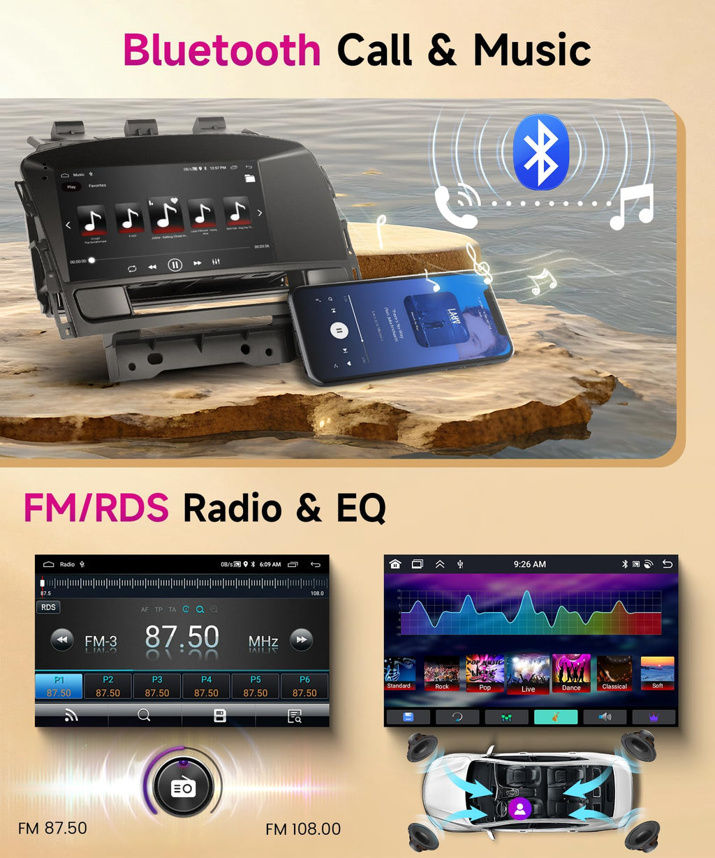 2G+64G Carplay Android Car Radio for Opel Astra J/Buick Excelle GT XT 2010-2014 7 Inch Car Radio 2 Din with Android Auto GPS Navi WiFi Mirror Link Bluetooth FM/RDS EQ/USB/SWC Rear Camera