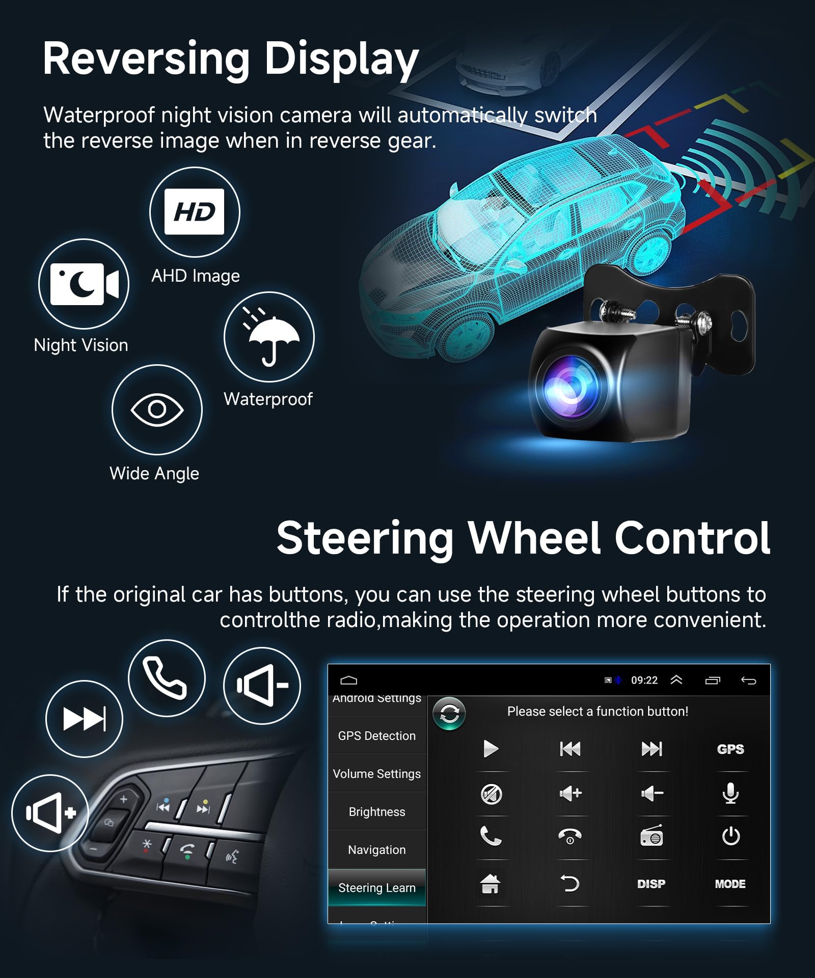 2G+64G Wireless Carplay Android Car Radio for Renault Dacia Logan 2 Sandero B52 2012-2019 9 Inch Radio with Android Auto Navi GPS WiFi Mirror Link Bluetooth FM/RDS/Dab/SWC Rear Camera