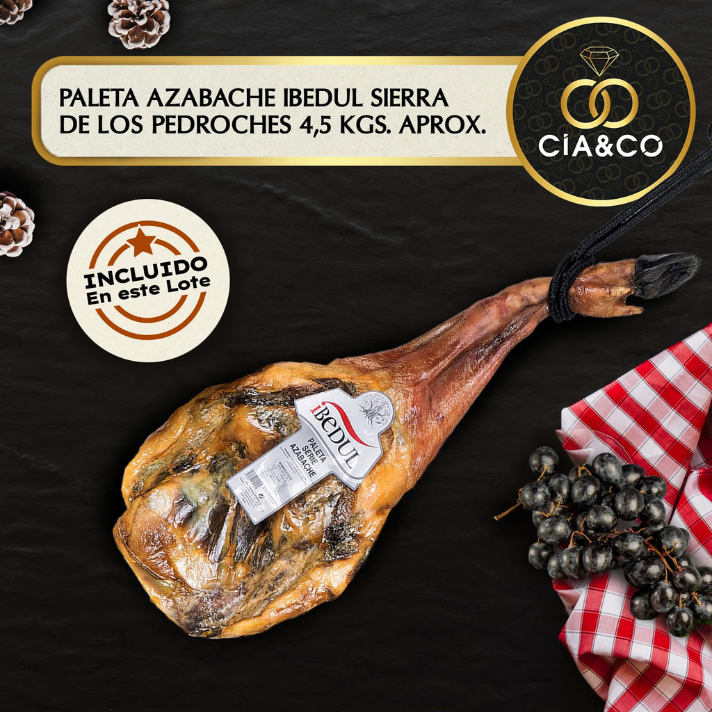 Christmas Basket with Gourmet Ham 2025 (Lot 400) · With Serrana Palette, Red Wines, Selected Iberian Wines and Cured Cheese · Includes Customizable Card · Ideal Corporate, Family or Personal Gift