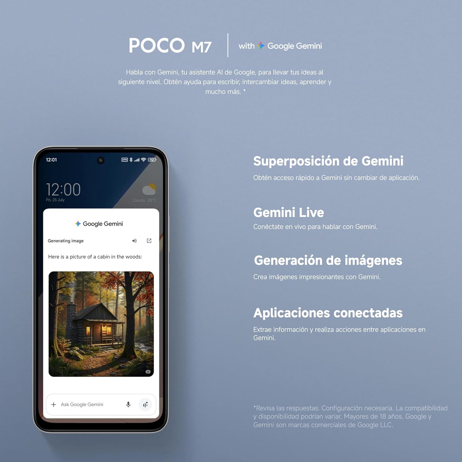XIAOMI POCO M7 - Smartphone de 8+256GB, Cámara Dual de 50MP con AI, Pantalla inmersiva de 6,9” FHD+, Snapdragon 685, Carga rápida de 33W y Reversible de 18W, Cargador no Incluido, Plata (Versión ES)