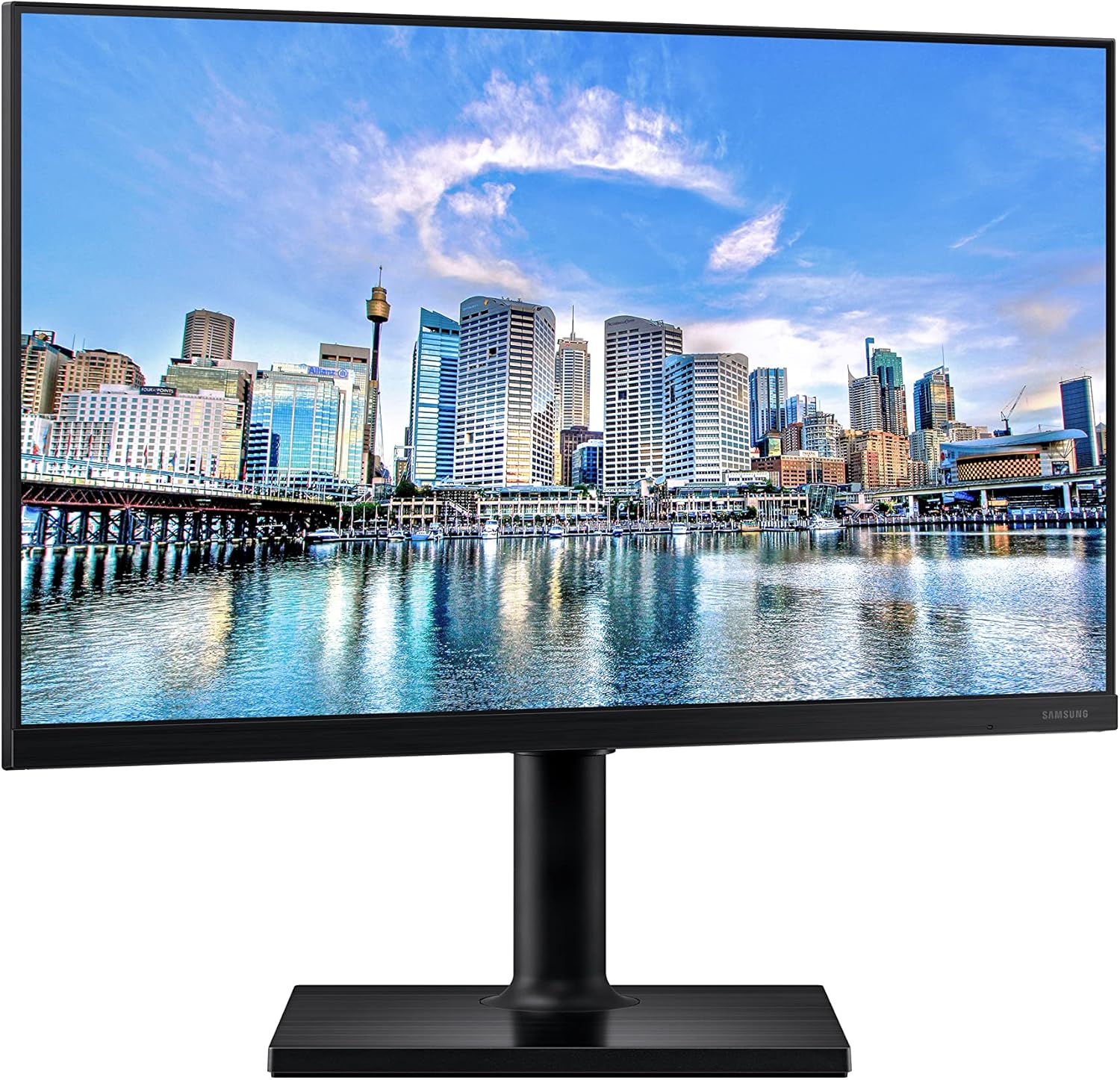 SAMSUNG FT45 Series 24-Inch FHD 1080p Computer Monitor, 75Hz, IPS Panel, HDMI, DisplayPort, USB Hub, Built-in Speakers, Height Adjustable Stand, 3 Yr WRNTY (LF24T450FZNXGO),Black