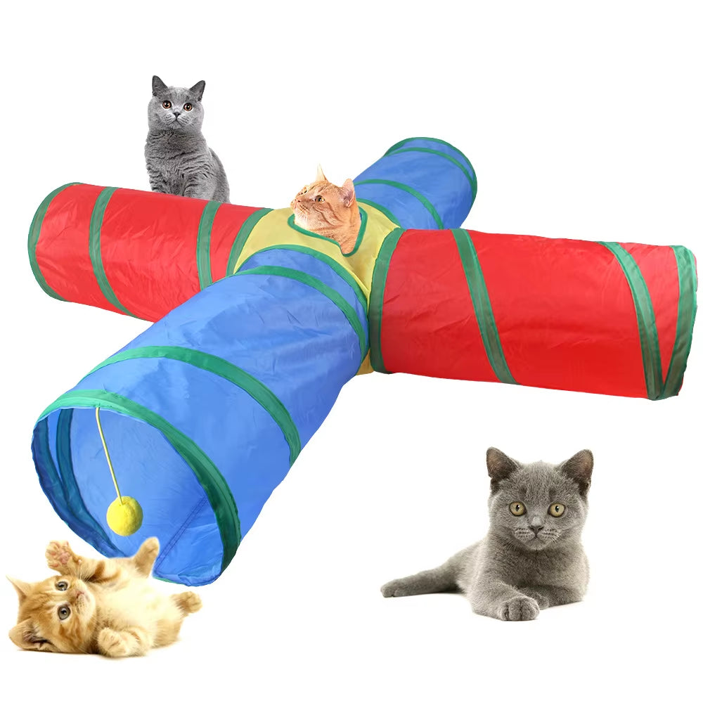 5/4/3Holes Pet Cat Tunnel Funny Toys for Cats Foldable Cat Toys Interactive Cat Rabbit Animal Play Games Tunnel Chat Pet Product