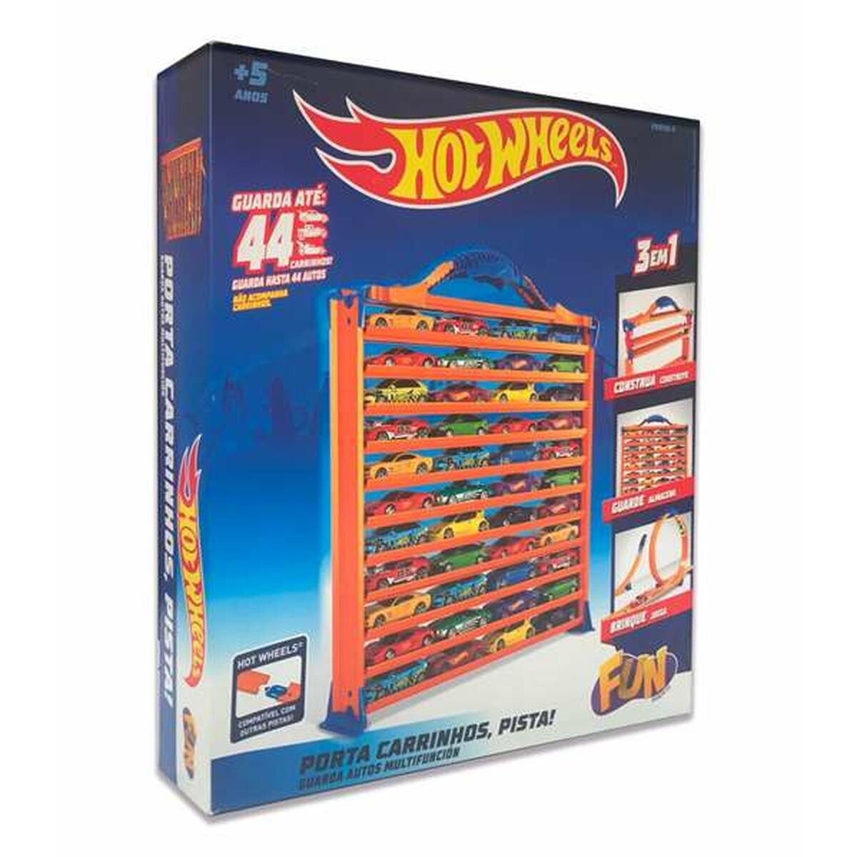 Garagem Parking com Veículos Hot Wheels 30 x 27 x 6 cm Porta-automóvel Veículo