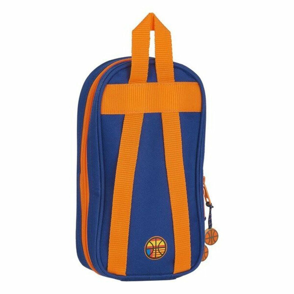 Mochila com Estojo Valencia Basket M747 Azul Laranja 12 x 23 x 5 cm (33 Peças)