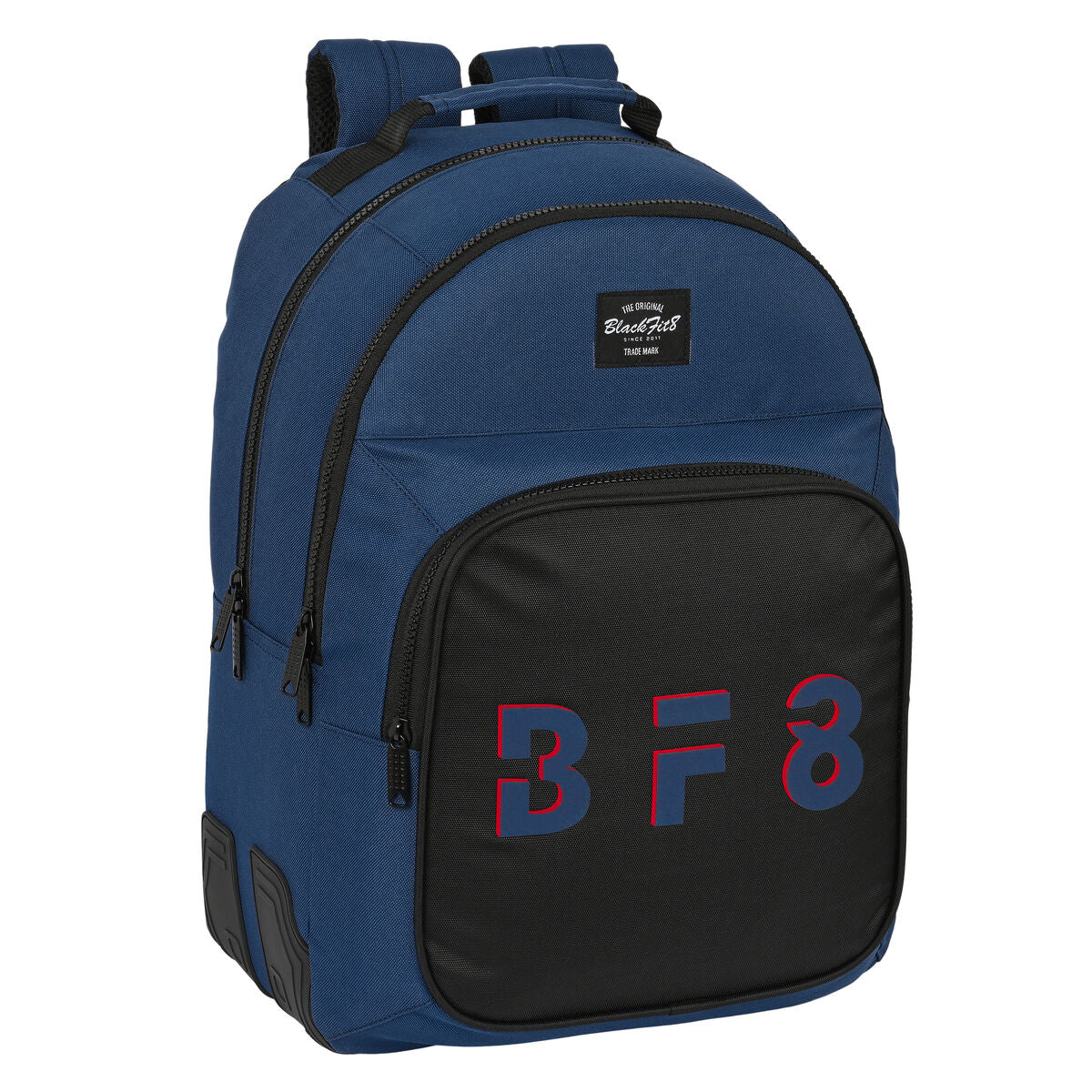 BlackFit8 Urban School Backpack, Black and Navy Blue, 32 x 42 x 15 cm