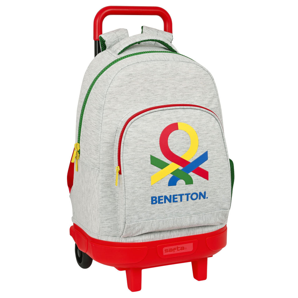 Mochila Escolar com Rodas Benetton Pop Cinzento (33 x 45 x 22 cm)