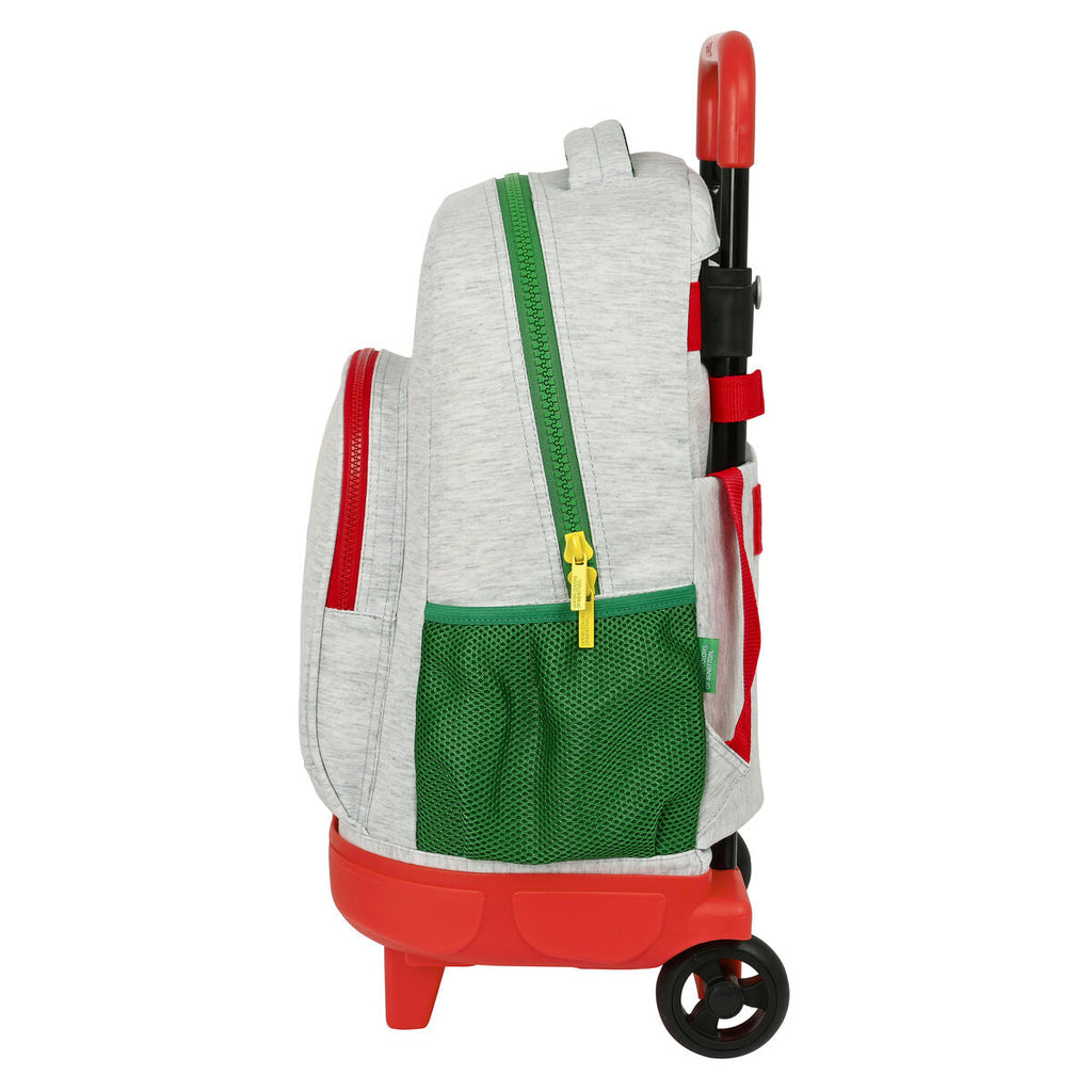 Mochila Escolar com Rodas Benetton Pop Cinzento (33 x 45 x 22 cm)