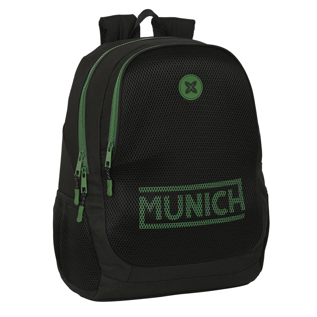 Mochila escolar negra Munich Caviar 32 x 44 x 16 cm