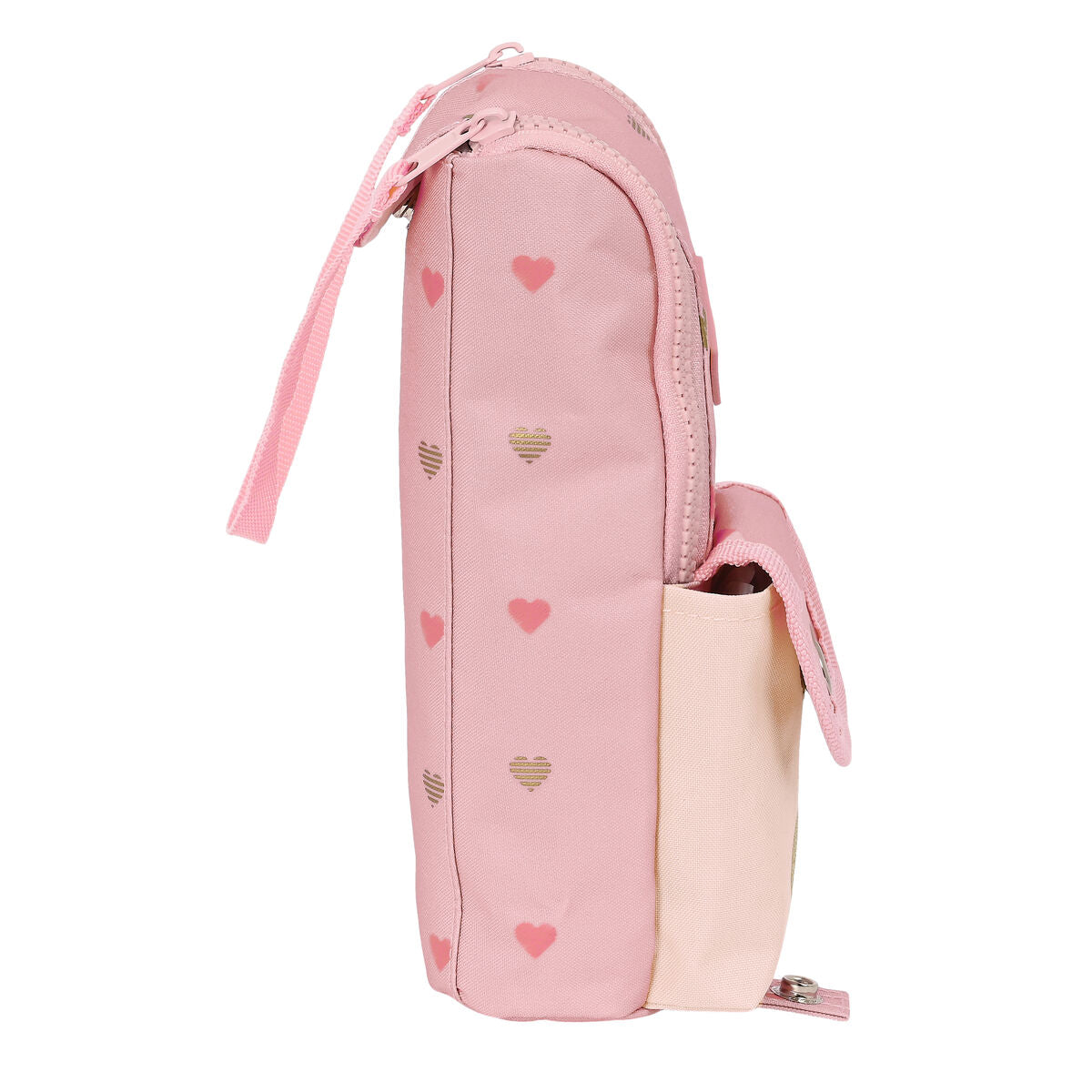 Mochila escolar rosa Glow Lab Hearts (6 x 21 x 6 cm)