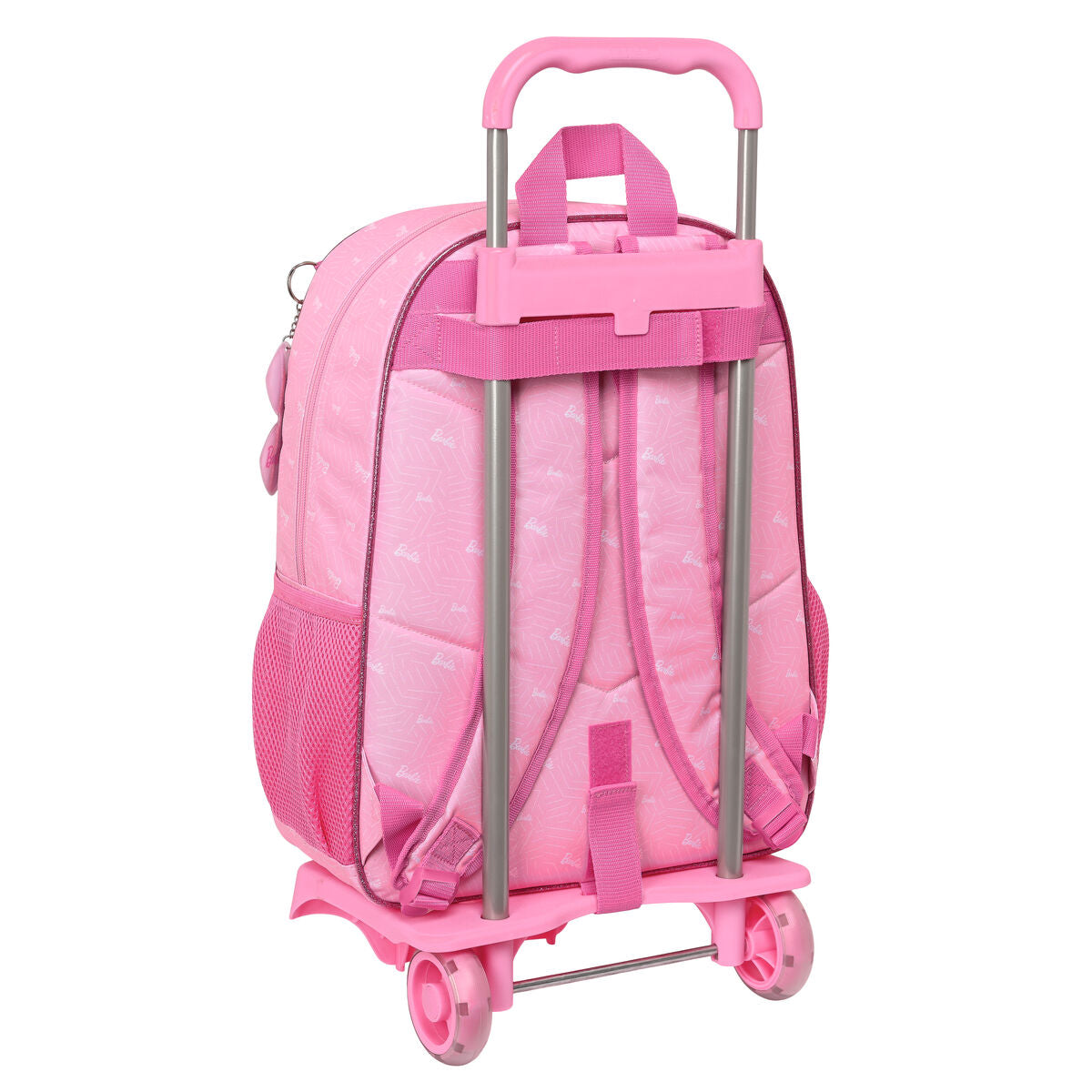 Mochila escolar rosa con ruedas para niña Barbie, 33 x 42 x 14 cm