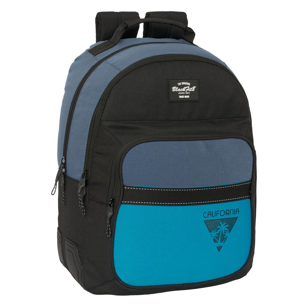 Mochila escolar BlackFit8 California azul y negra (32 x 42 x 15 cm)