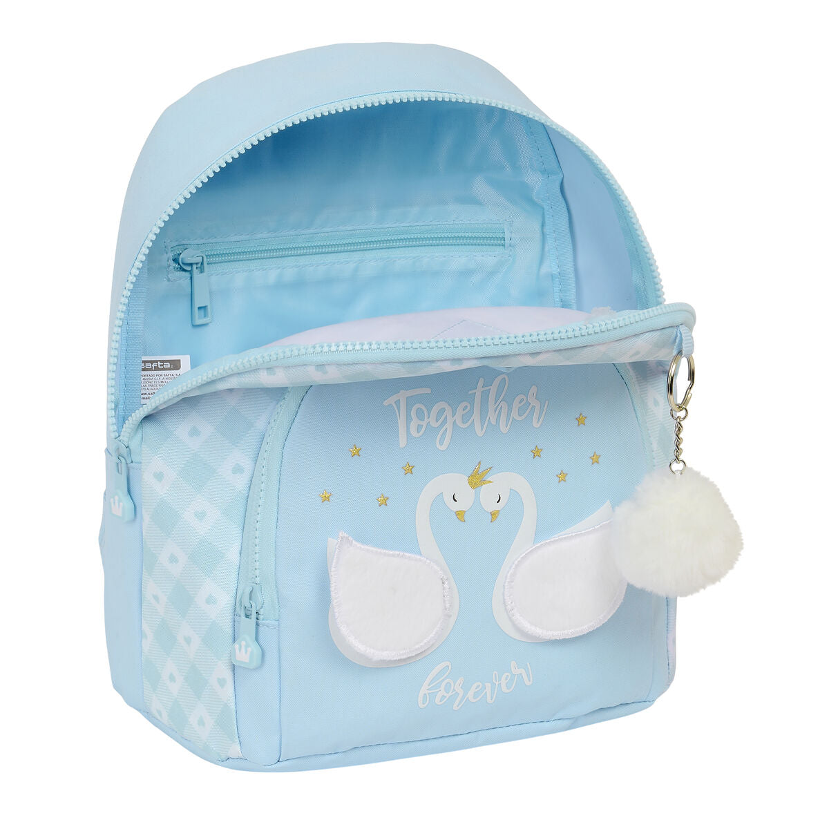 Mochila mini Glow Lab Swans azul claro 25 x 30 x 13 cm
