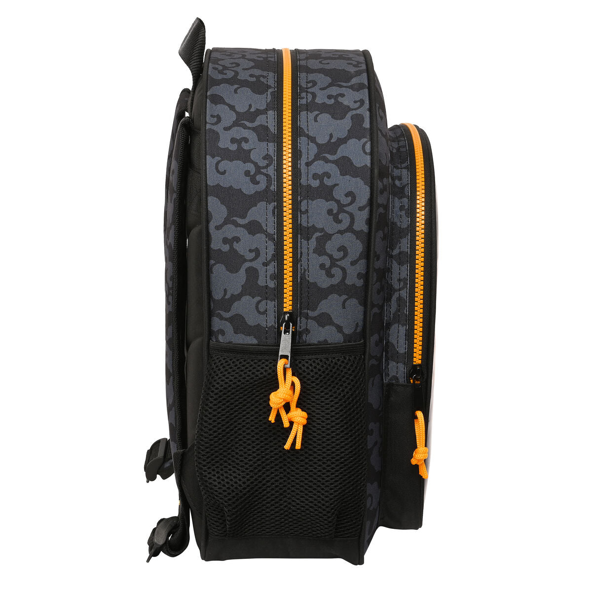 Mochila Escolar Naruto Preto Laranja 32 X 38 X 12 cm