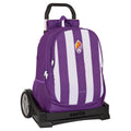 Mochila escolar morada con ruedas del Real Valladolid CF, 32 x 44 x 16 cm