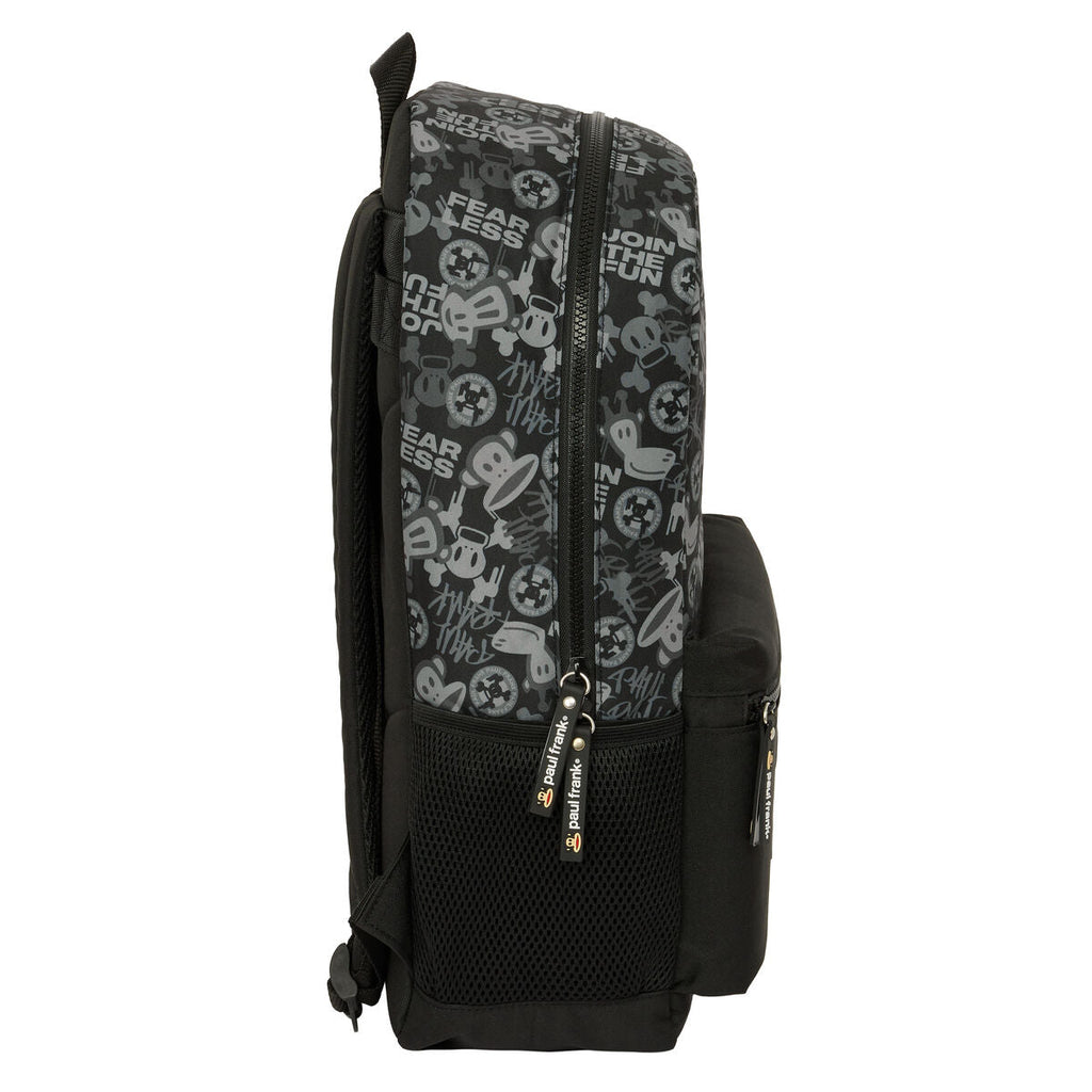 Mochila Escolar Paul Frank Join the fun Preto 30 x 46 x 14 cm