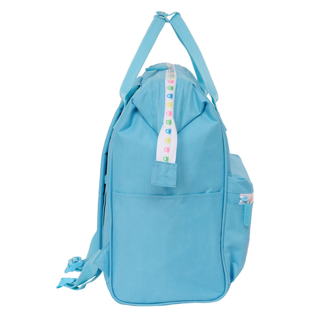Benetton Spring Notebook Backpack, Light Blue, 27 x 40 x 19 cm