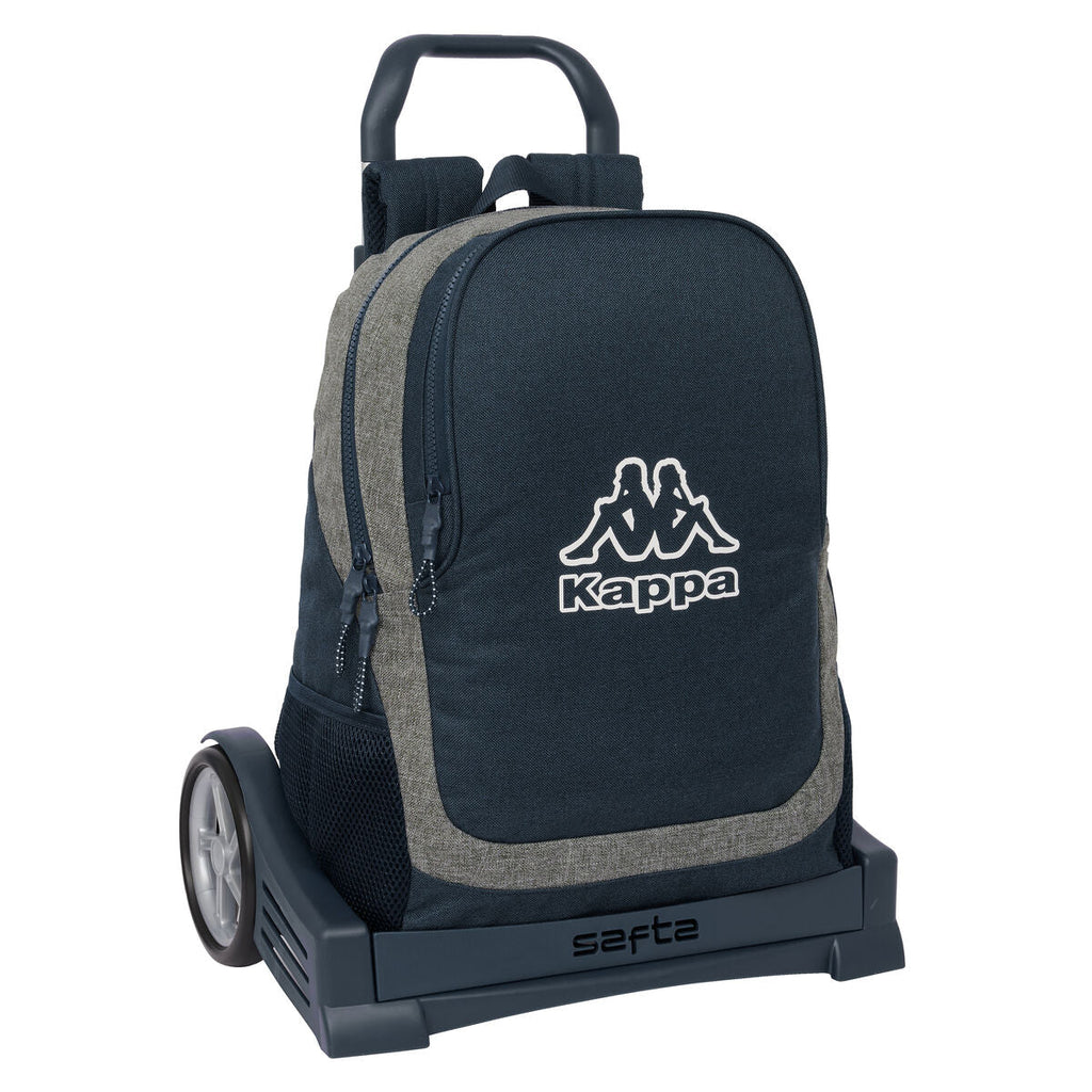 Mochila escolar con ruedas Kappa Dark Navy Gray Navy Blue 32 x 44 x 16 cm