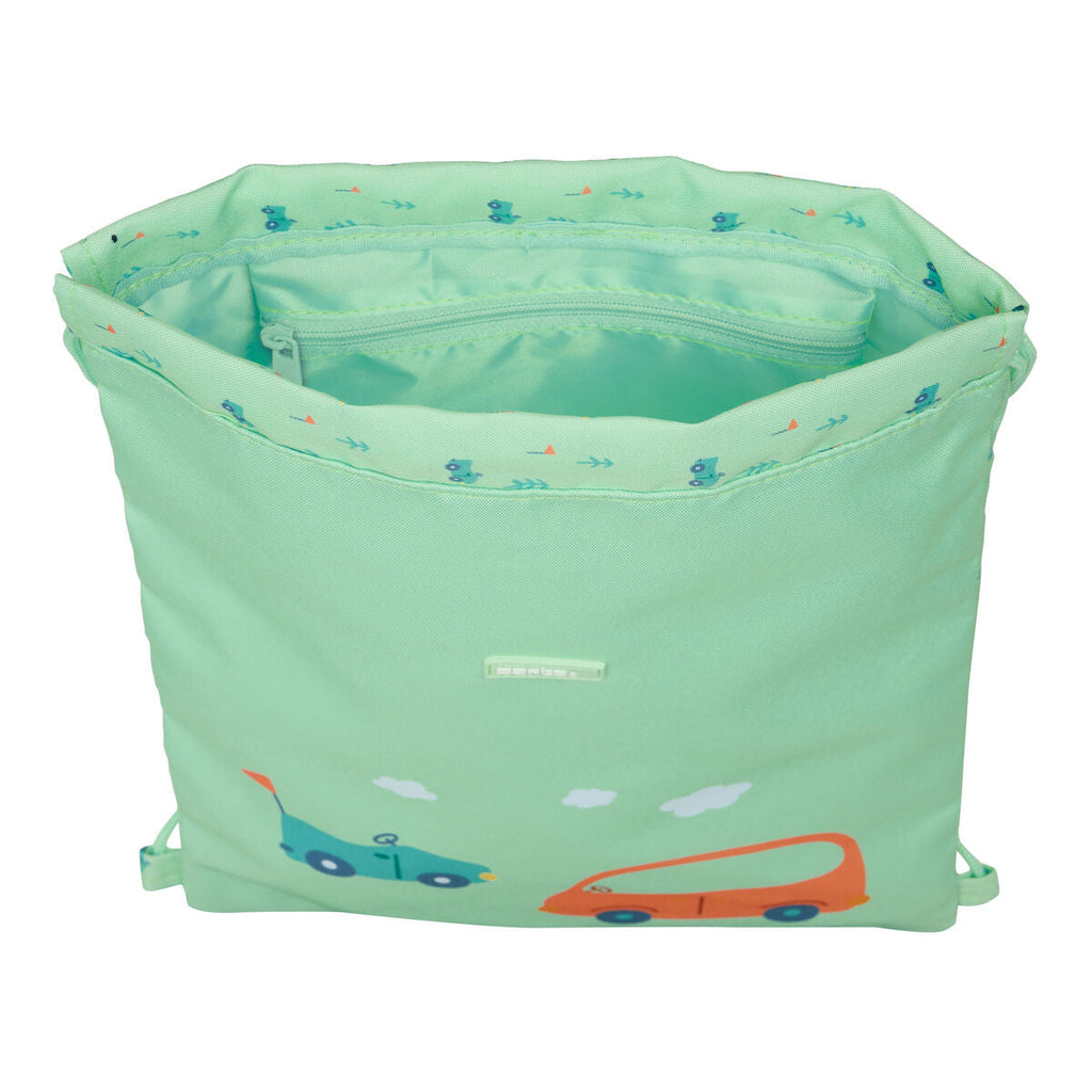 Mochila con cordón Safta Coches Verde 26 x 34 x 1 cm