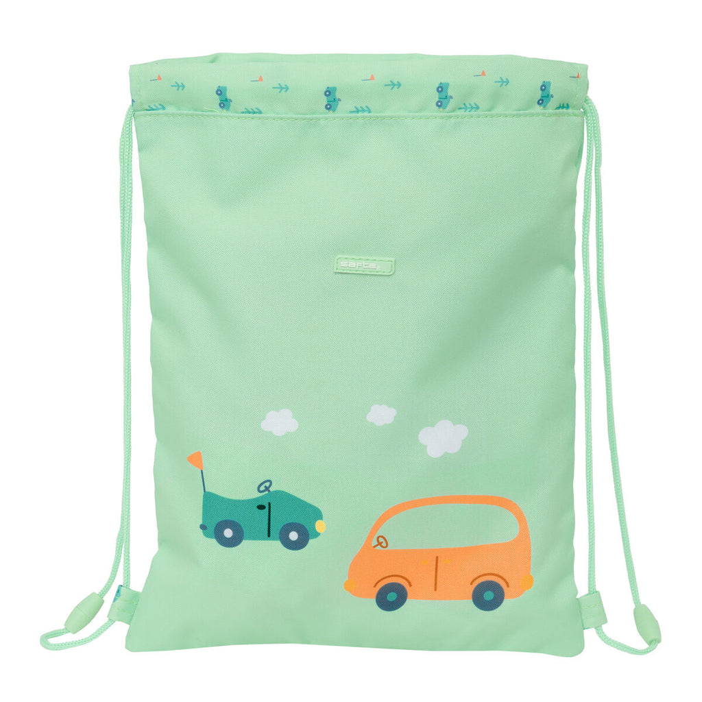 Mochila con cordón Safta Coches Verde 26 x 34 x 1 cm