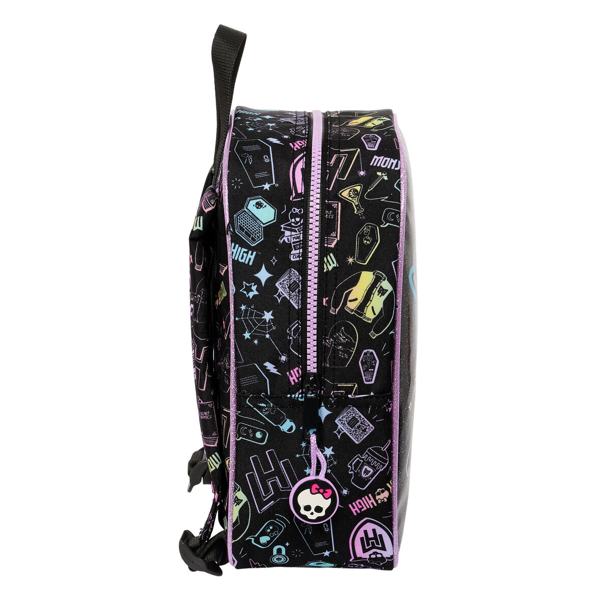 Mochila infantil Monster High, negra, 22 x 27 x 10 cm