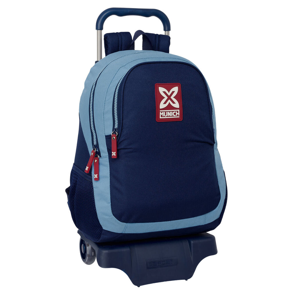 Munich Royal Blue School Backpack with Wheels, 32 x 44 x 16 cm