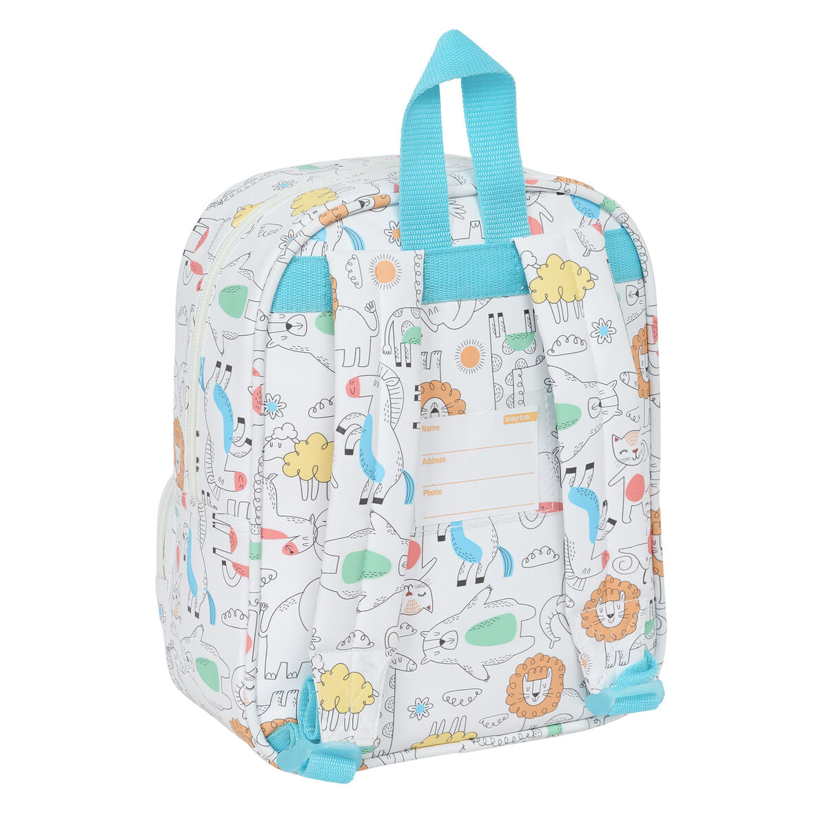 Mochila Escolar Safta Zoo Bege 22 x 27 x 10 cm