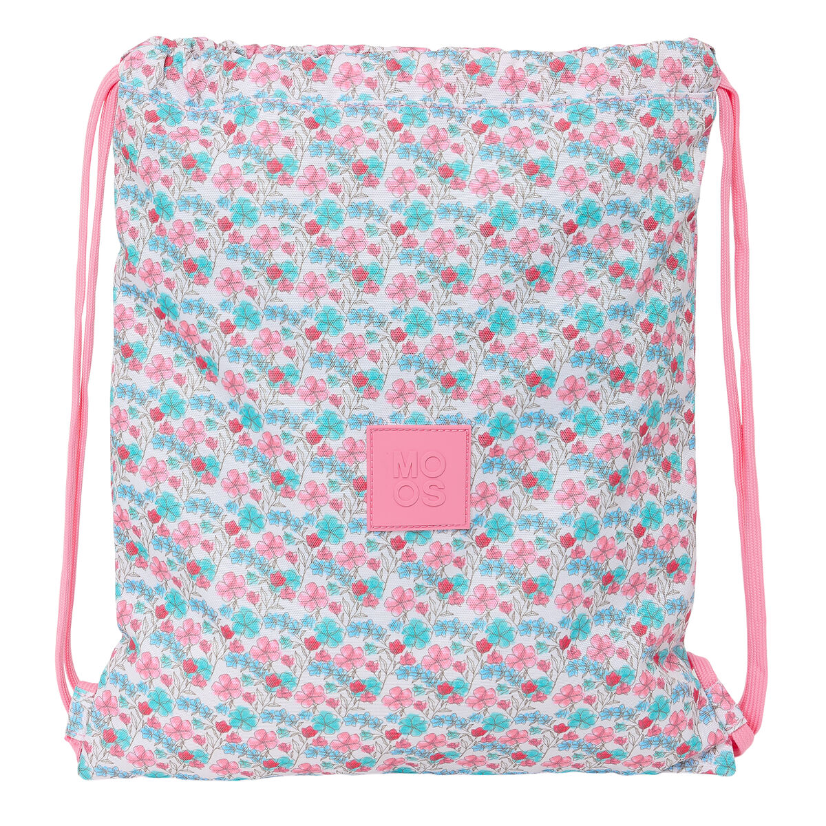 Saco Mochila com Cordas Moos Flores Multicolor 35 x 40 x 1 cm