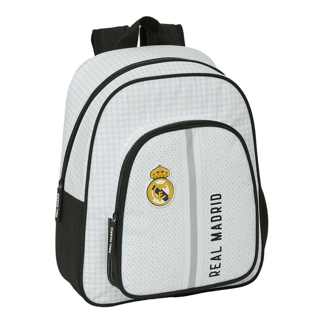 Mochila Escolar Real Madrid C.F. 24/25 Branco Cinzento 28 x 34 x 10 cm