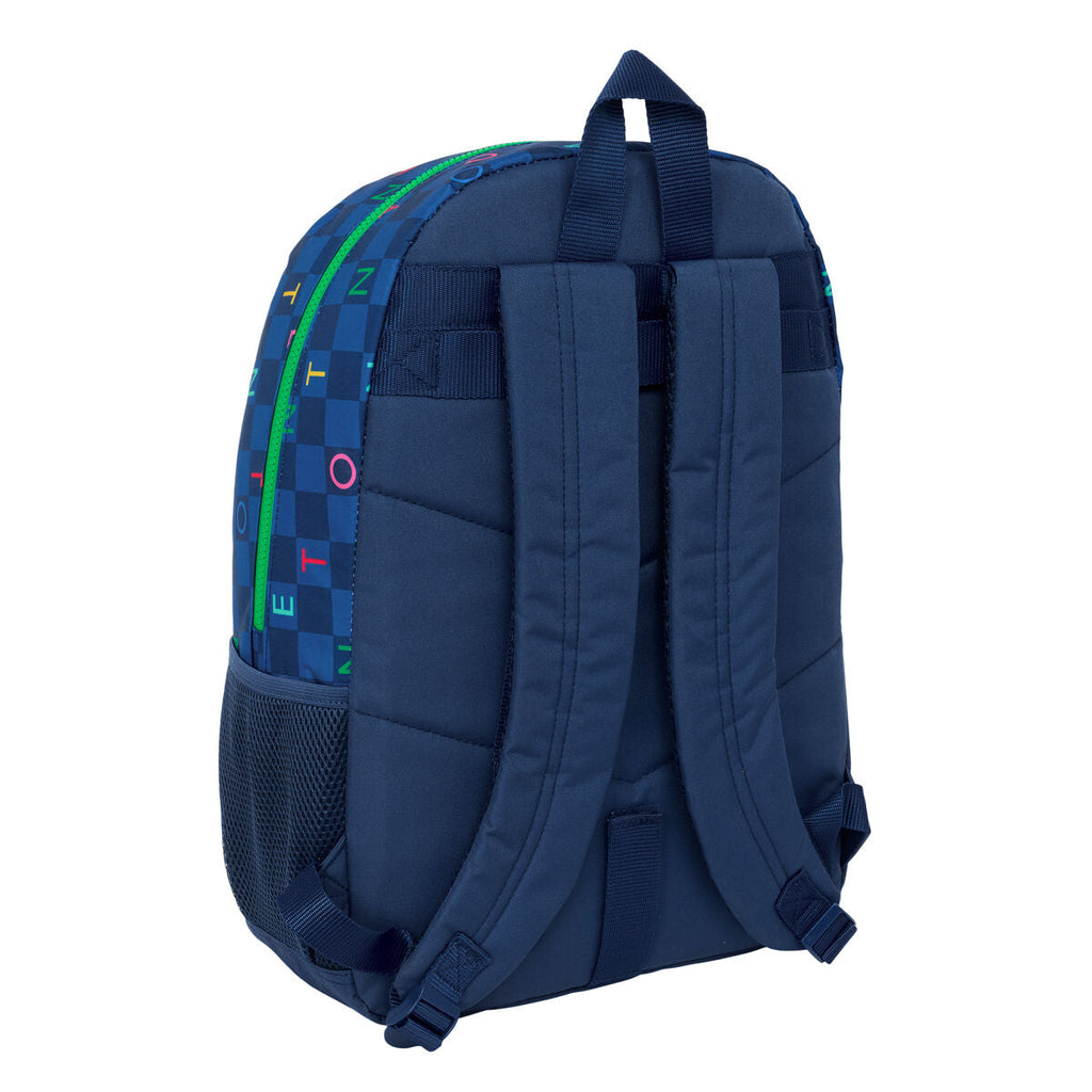 Benetton Damero Navy Blue School Backpack 30 x 46 x 14 cm