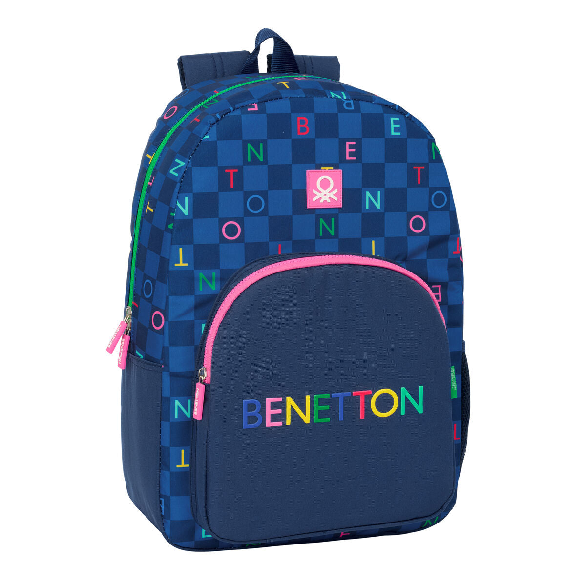 Benetton Damero Navy Blue School Backpack 30 x 46 x 14 cm