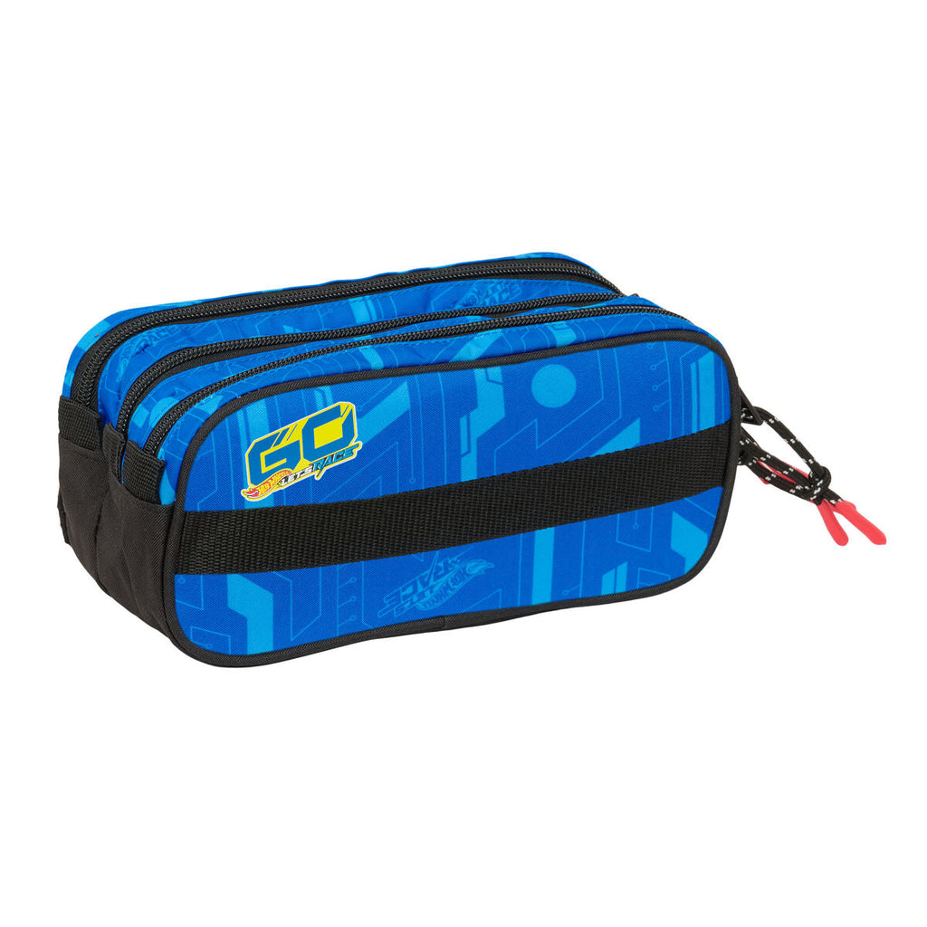 Malas para tudo triplas Hot Wheels Let's race Azul Preto 21,5 x 10 x 8 cm