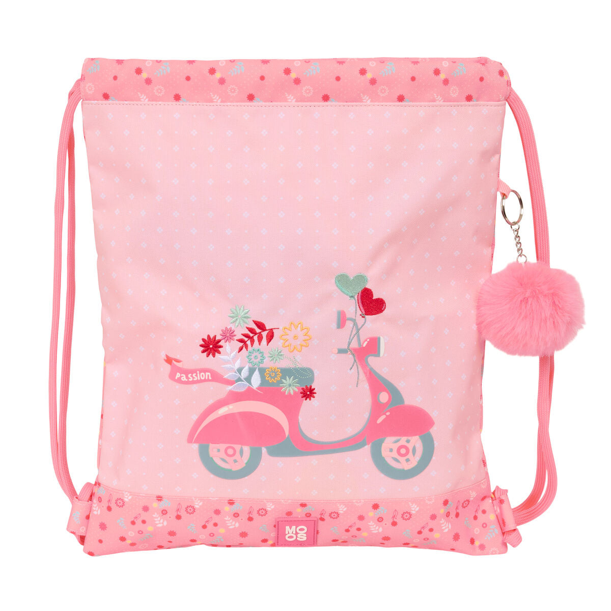 Saco Mochila com Cordas Moos Passion Multicolor 35 x 40 x 1 cm