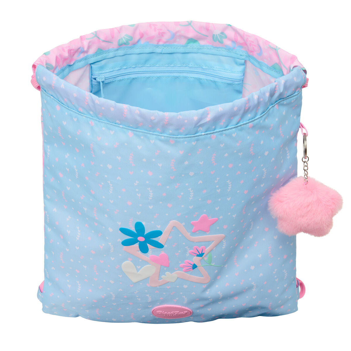 Mochila con cordón azul y rosa Smile de BlackFit8 (35 x 40 x 1 cm)