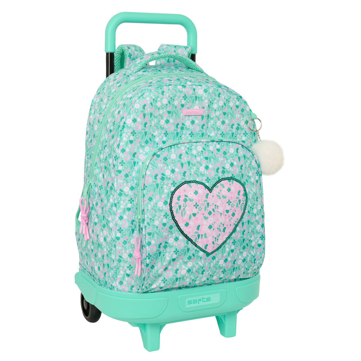 School Backpack with Wheels Safta Cuore Mint 33 x 45 x 22 cm
