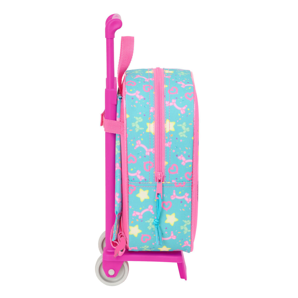 Gabby's Dollhouse Confetti School Backpack with Wheels, Turquoise Pink, 22 x 27 x 10 cm