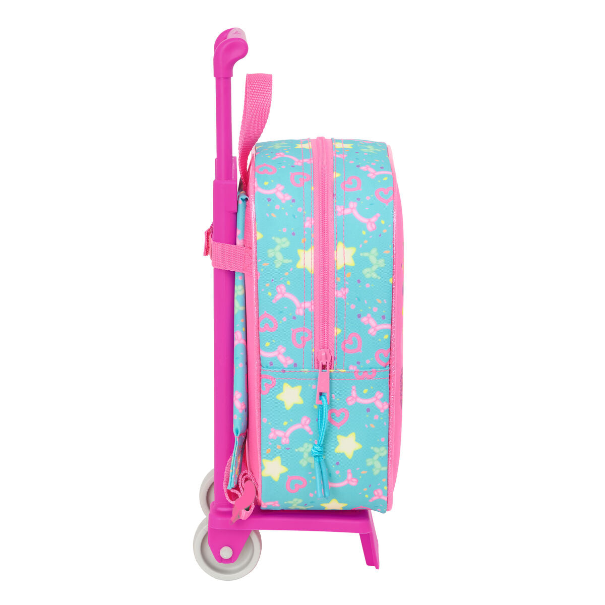 Gabby's Dollhouse Confetti School Backpack with Wheels, Turquoise Pink, 22 x 27 x 10 cm