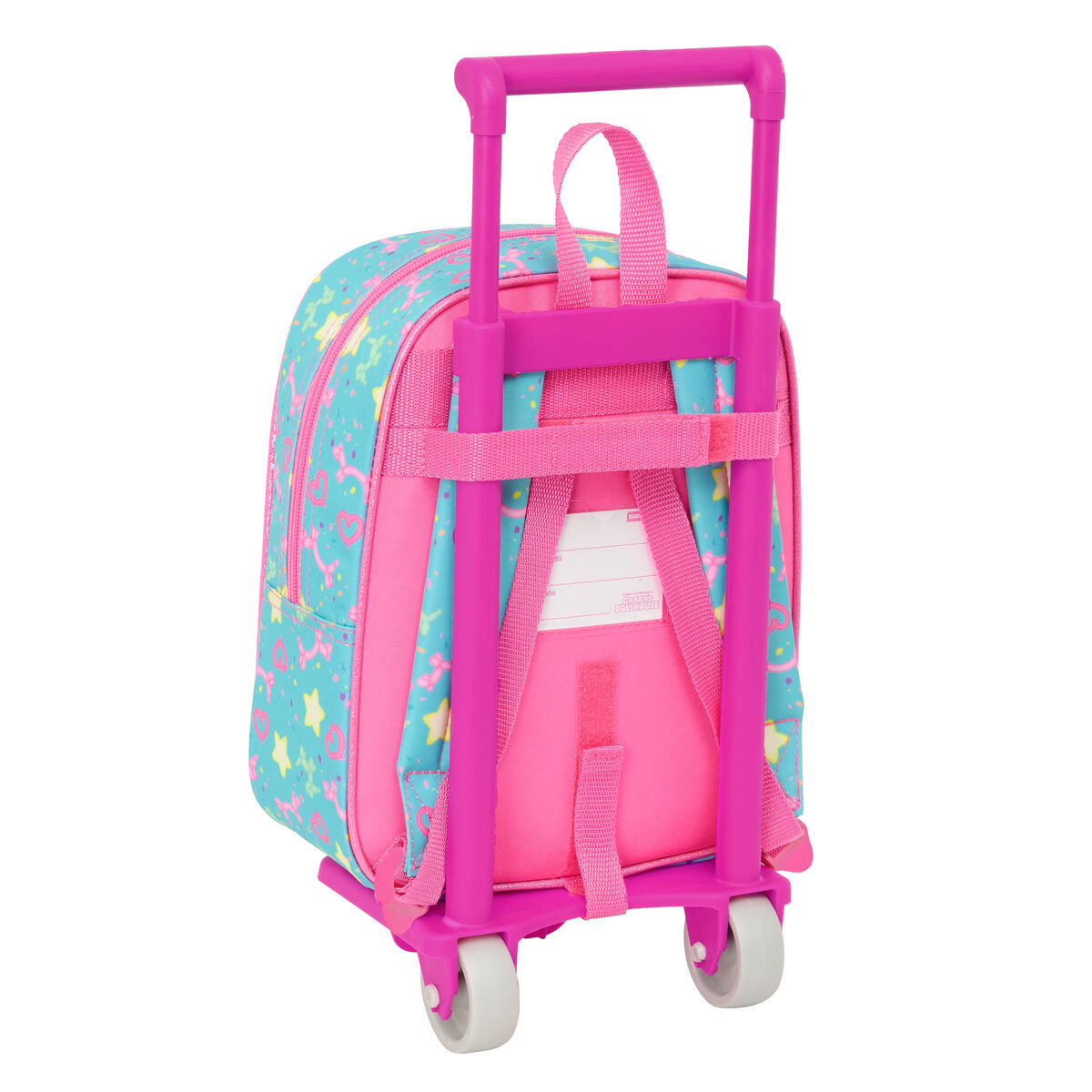 Gabby's Dollhouse Confetti School Backpack with Wheels, Turquoise Pink, 22 x 27 x 10 cm